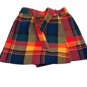 Vtg Retro Mod Colorful Plaid Skort Girls 16 Schoolcore Preppy Y2K Mini Tartan